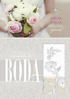 Biblia Recuerdo de Boda Blanco Lino Encaje - Librería Libros Cristianos - Biblia