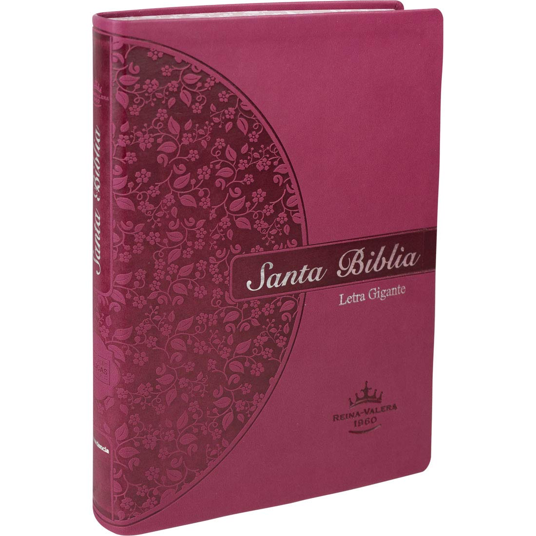 Biblia RVR60 Letra gigante imitación piel rosa - Librería Libros Cristianos - Biblia