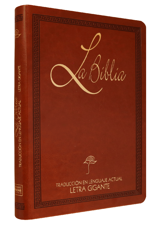 Biblia TLA letra gigante imit marrón - Librería Libros Cristianos - Libro