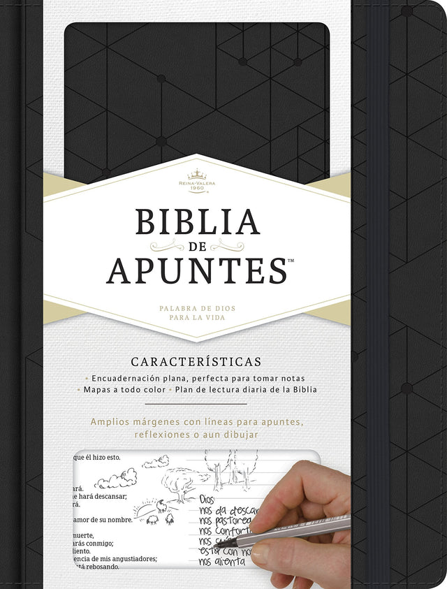 Biblia de Apuntes Negro Simil Piel RVR60 - Librería Libros Cristianos - Biblia