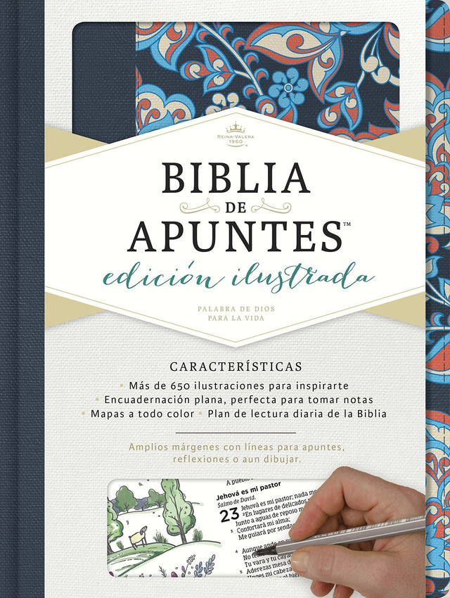 Biblia de Apuntes Edición Ilustrada Tela en Rosado y Azul RVR60 - Librería Libros Cristianos - Biblia