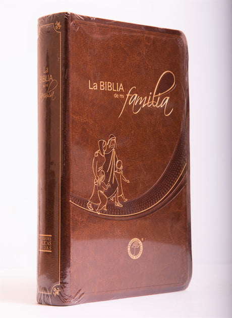 Biblia de Mi Familia Mediana Imitación Piel Café Tla - Librería Libros Cristianos - Biblia